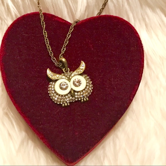Owl Rhinestone Pendant on Long Chain - Picture 9 of 15